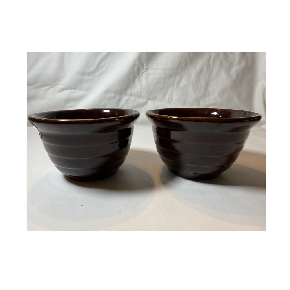 Marcrest Ovenproof Stoneware Daisy & Dot Mixing Set of 2pc 5" Diameter 3" Height